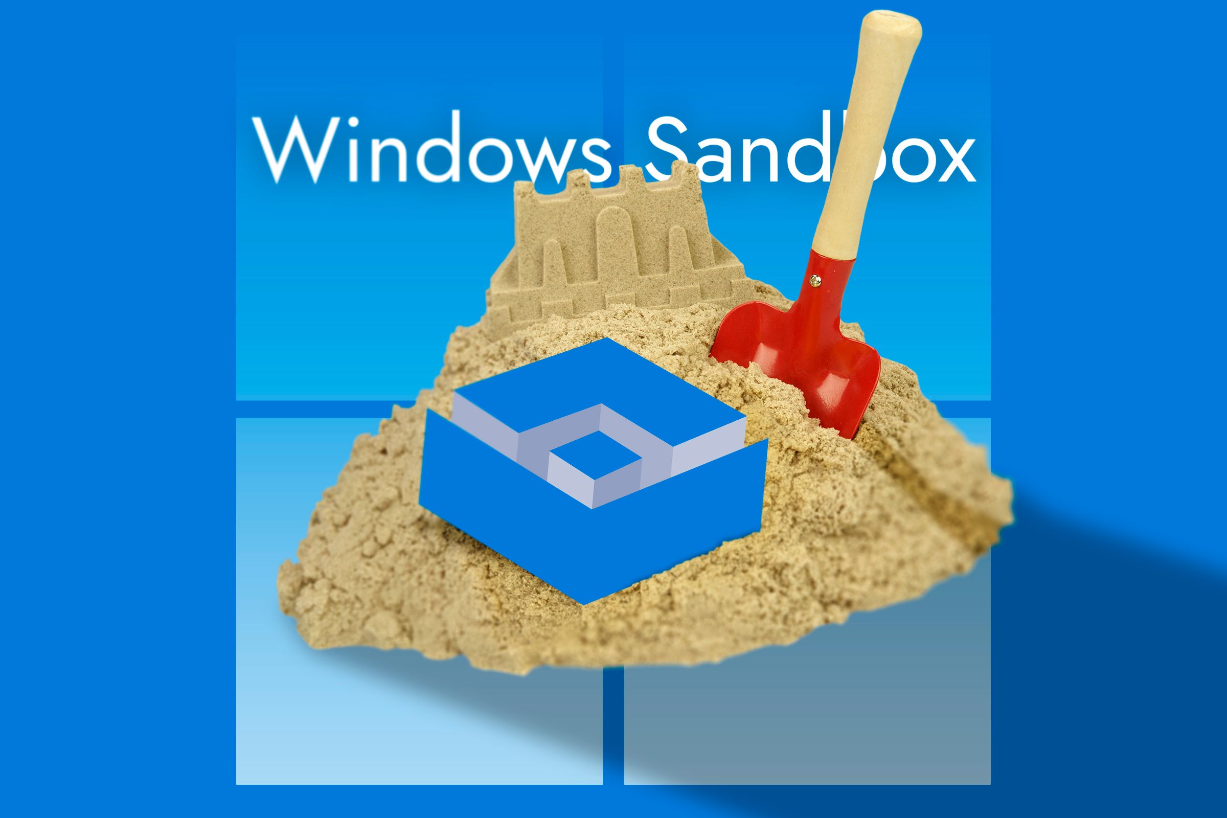 A sandbox with the Windows Sandbox logo