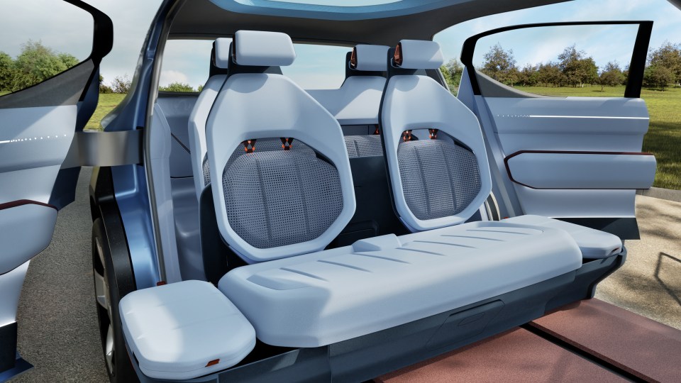 Kia EV4 interior with rear seats.