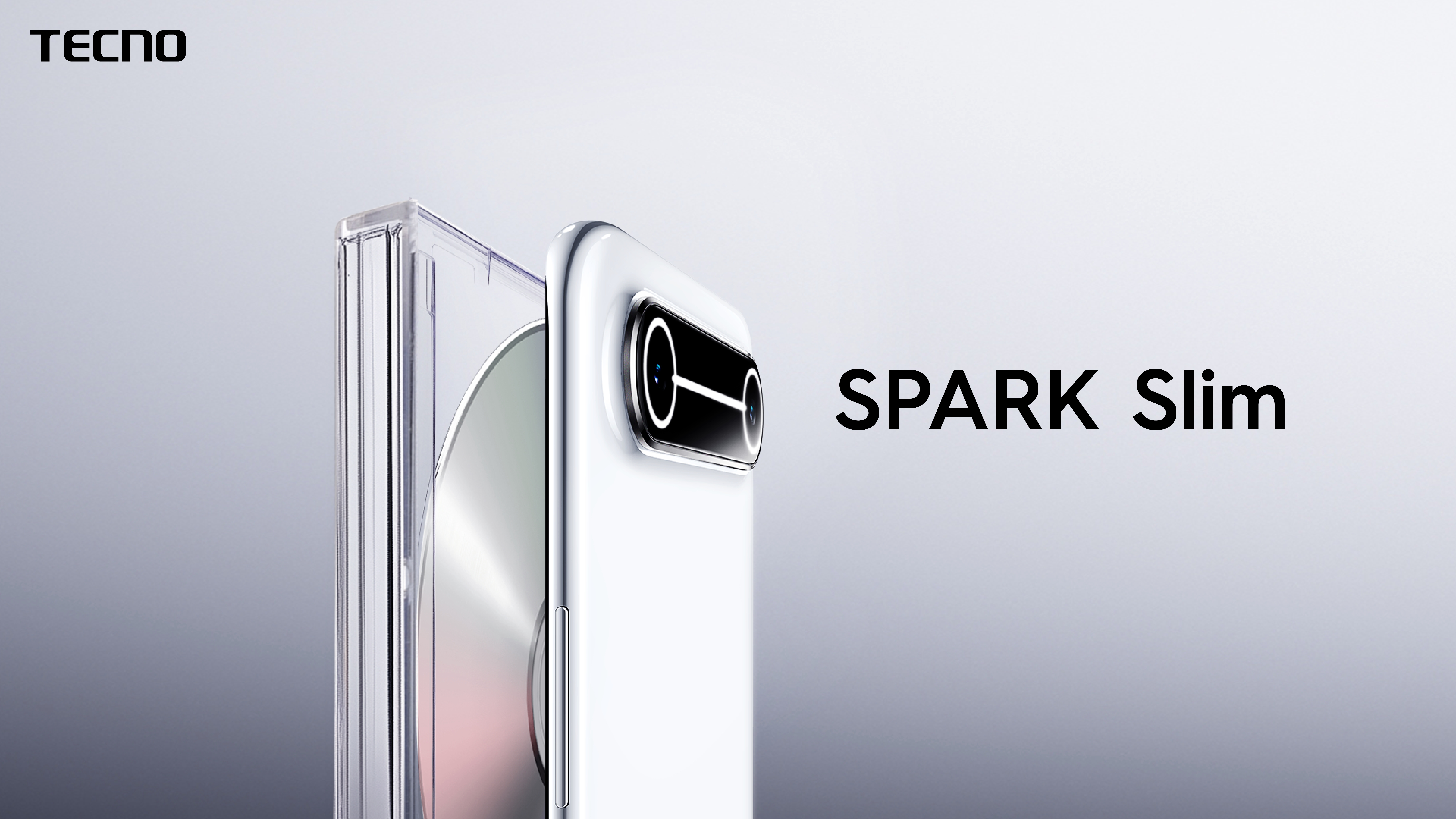 TECNO SPARK Slim promo image showing its camera module