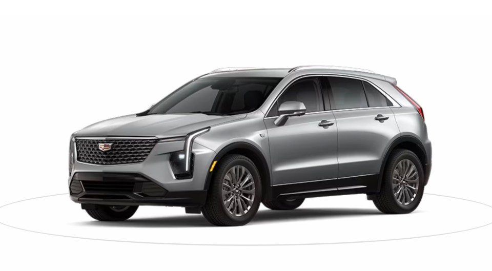 Silver Cadillac XT4 SUV.