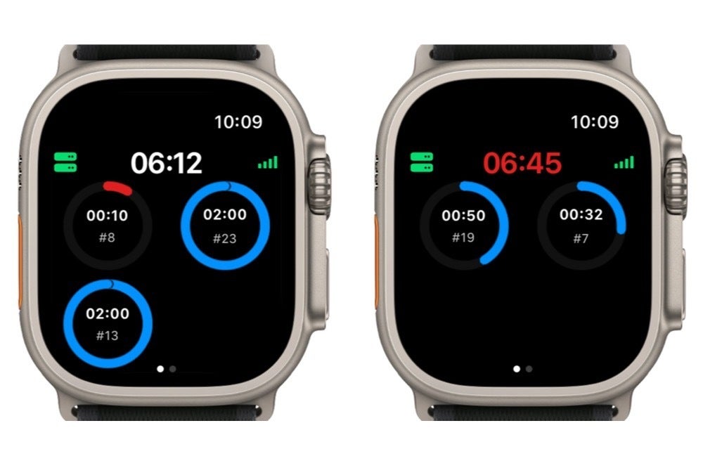 Image of Apple Watches displaying the NHL Comms app