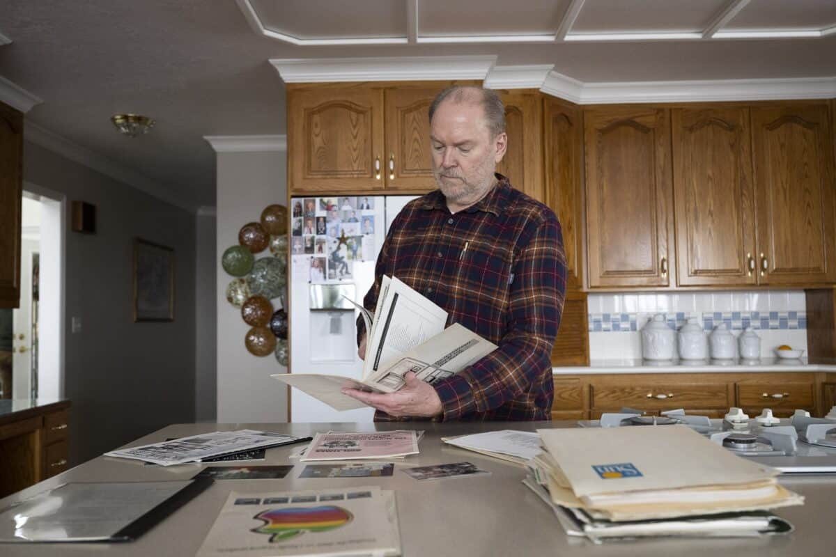 Bob Cook At Home With Documents From The Lisa Era