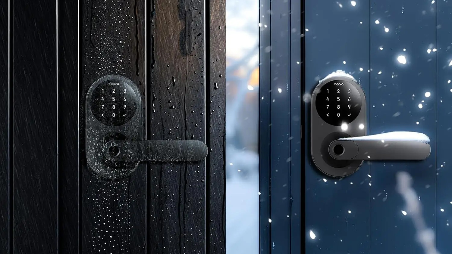 Aqara Smart Lock U300 in rain and snow