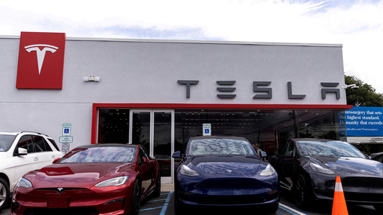 A file photo of Tesla electric vehicles parked in a Tesla dealer in Paramus, New Jersey. (REUTERS/File)