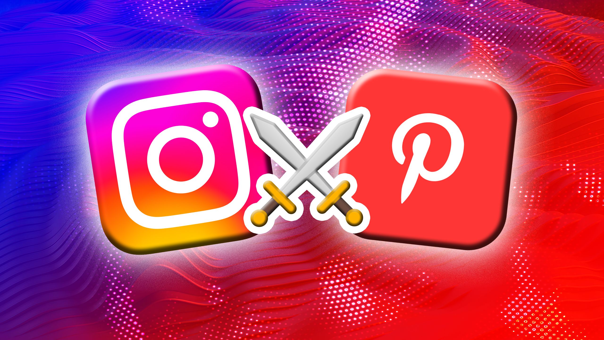 Pinterest vs Instagram icons. 