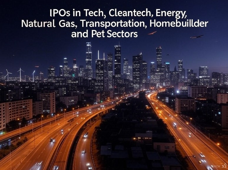 IPOs in Tech, Cleantech, Energy, Natural Gas, Transportation, Homebuilder and Pet Sectors