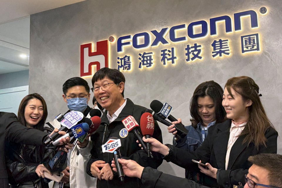 Foxconn Chairman Young Liu speaking to the media.