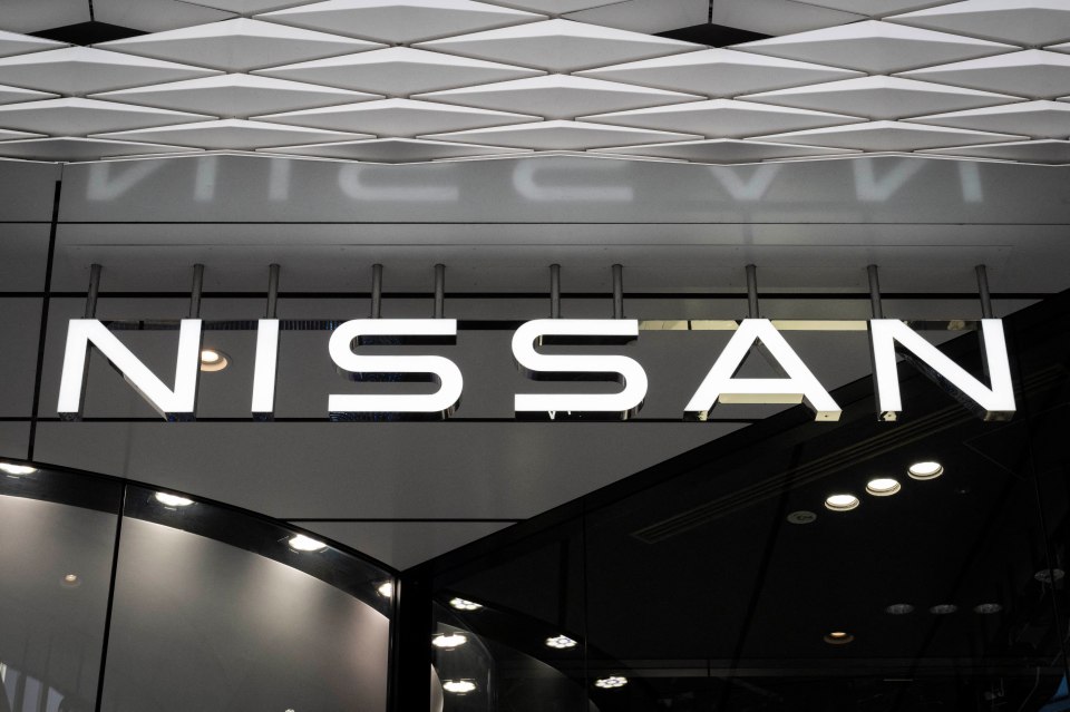 Nissan logo on a building.