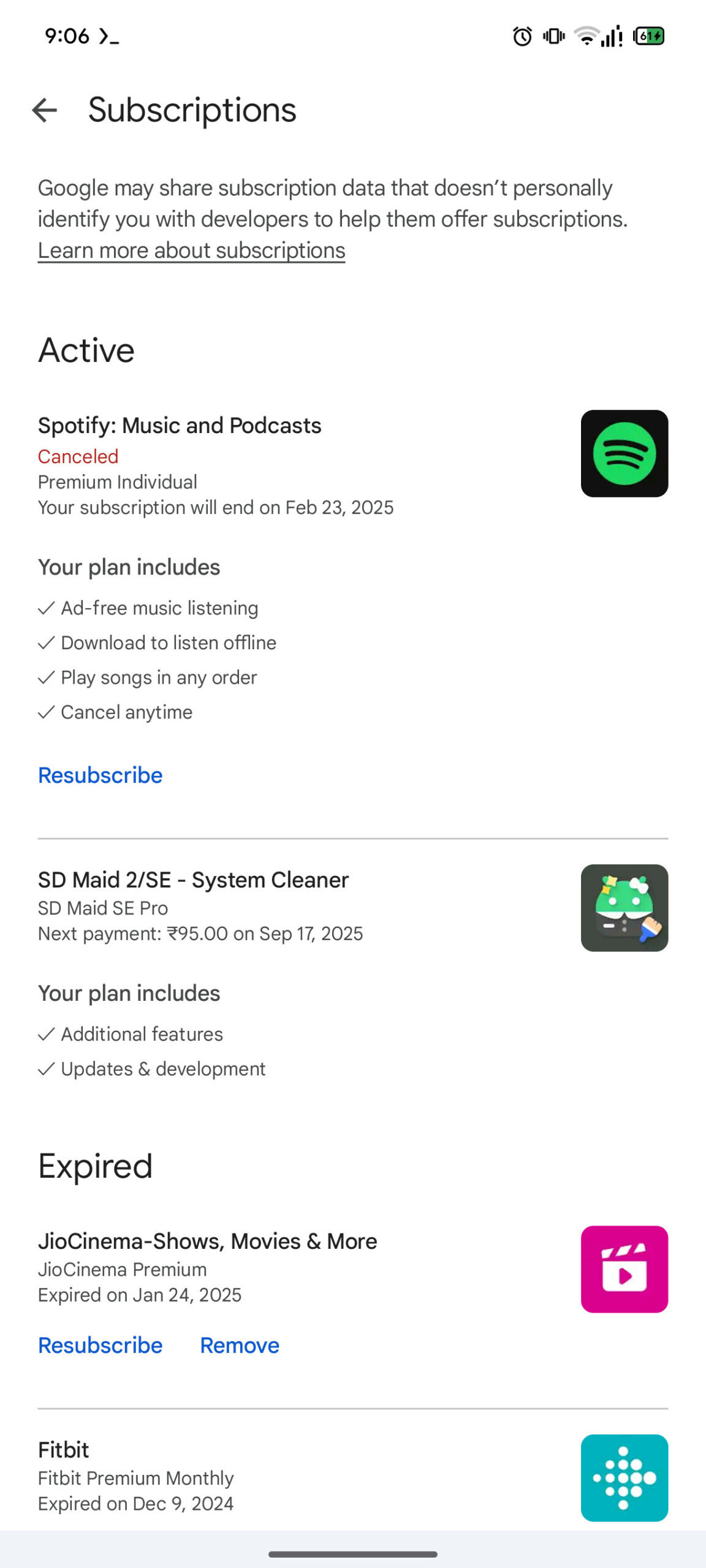 Google Play Store updated subscriptions UI AssemleDebug