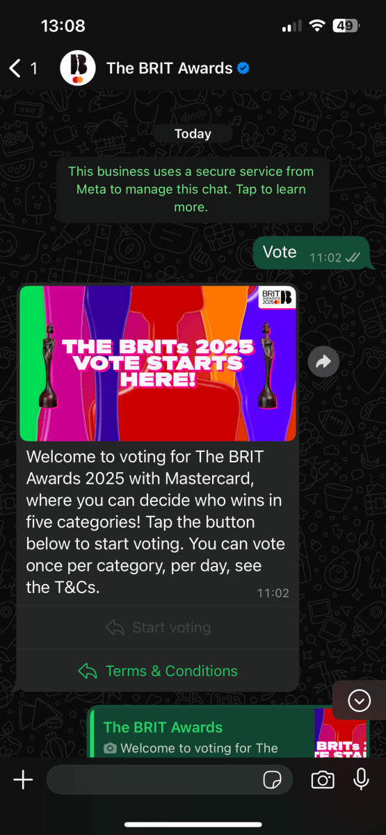 How to vote in The BRIT Awards 2025 screenshot