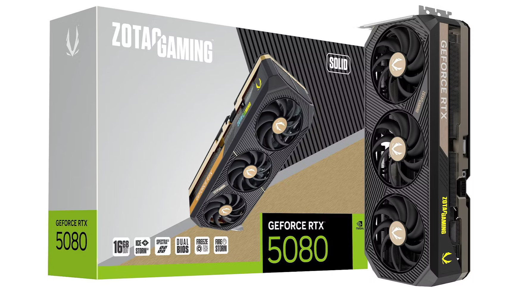 Zotac GeForce RTX 5080 Solid 16GB GDDR7 PCI-Express Graphics Card