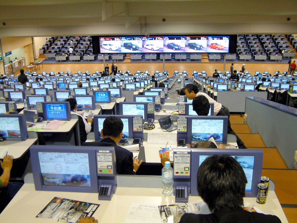 Used car auction in Japan.