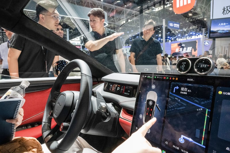 Beijing Auto Show 2024: Chinese carmakers’ share of the domestic market is predicted to reach around 70 per cent. Photograph: Gilles Sabrié/The New York Times
                      