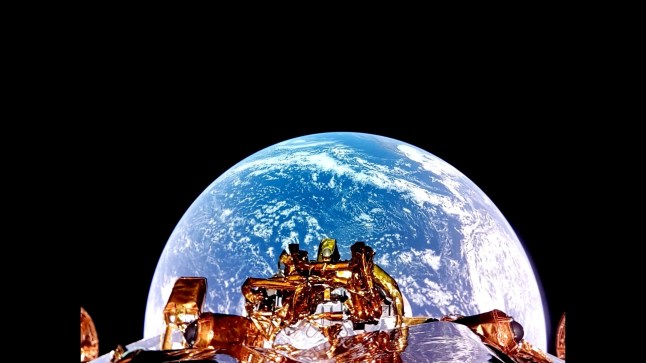 This undated image released by Firefly Aerospace shows Firefly's Blue Ghost lunar lander taking an Earth selfie. More than fifty years passed between the last Apollo mission and America's return to the lunar surface, when the first ever private lander touched down last February. Now, starting March 2, two more missions are set to follow within a single week -- marking a bold push by NASA and its industry partners to make Moon landings a routine part of space exploration. (Photo by Handout / Firefly Aerospace / AFP) / RESTRICTED TO EDITORIAL USE - MANDATORY CREDIT "AFP PHOTO / Firefly Aerospace" - NO MARKETING NO ADVERTISING CAMPAIGNS - DISTRIBUTED AS A SERVICE TO CLIENTS (Photo by HANDOUT/Firefly Aerospace/AFP via Getty Images)