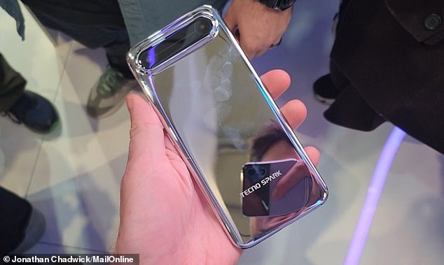 MailOnline handled the Tecno Spark Slim at Mobile World Congress (MWC) in Barcelona, Spain this week