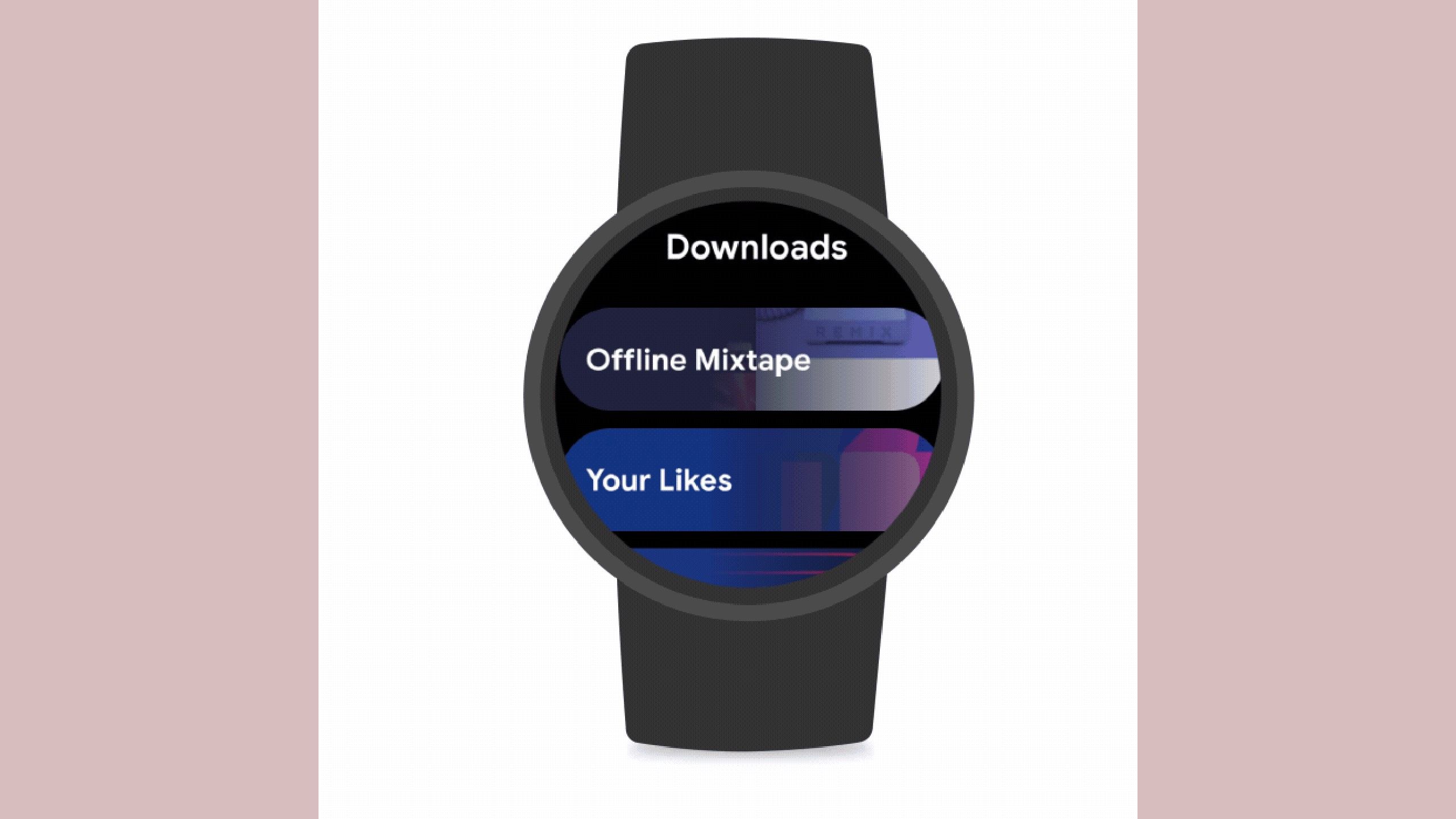 YouTube music on a Wear OS watch