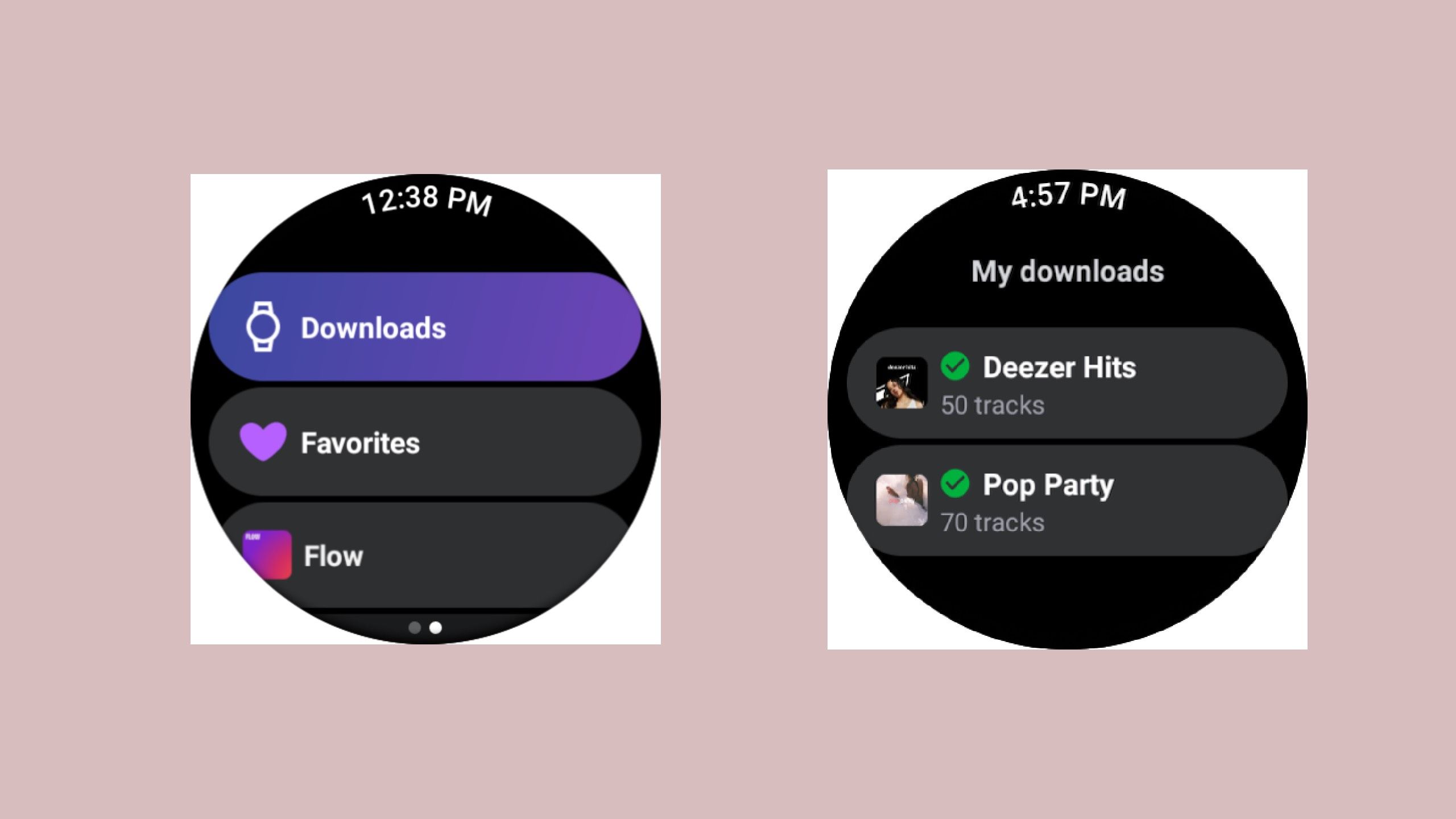 deezer on a Wear OS device