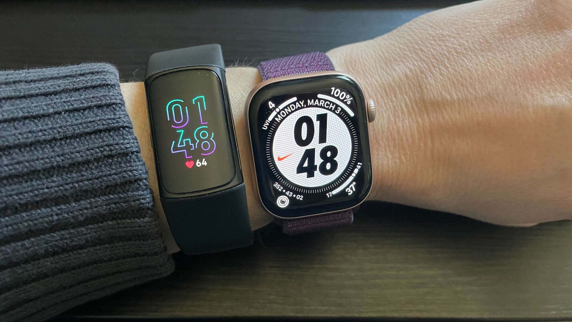 Fitbit and Apple Watch on same wrist