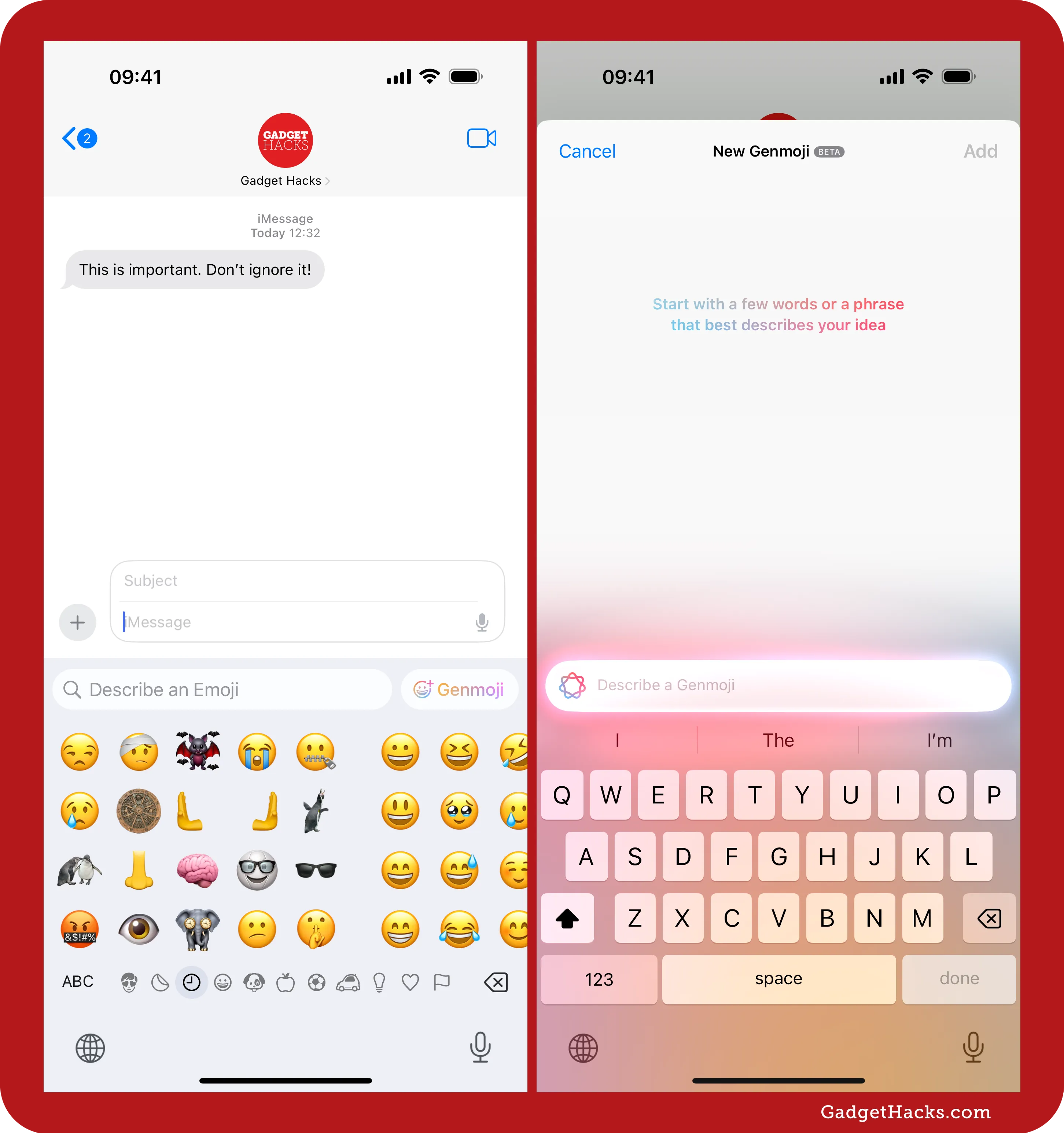 The Genmoji icon in the Emoji keyboard adds the actual word "Genmoji" to prevent confusion of what the smiley Genmoji icon does on iOS 18.4.