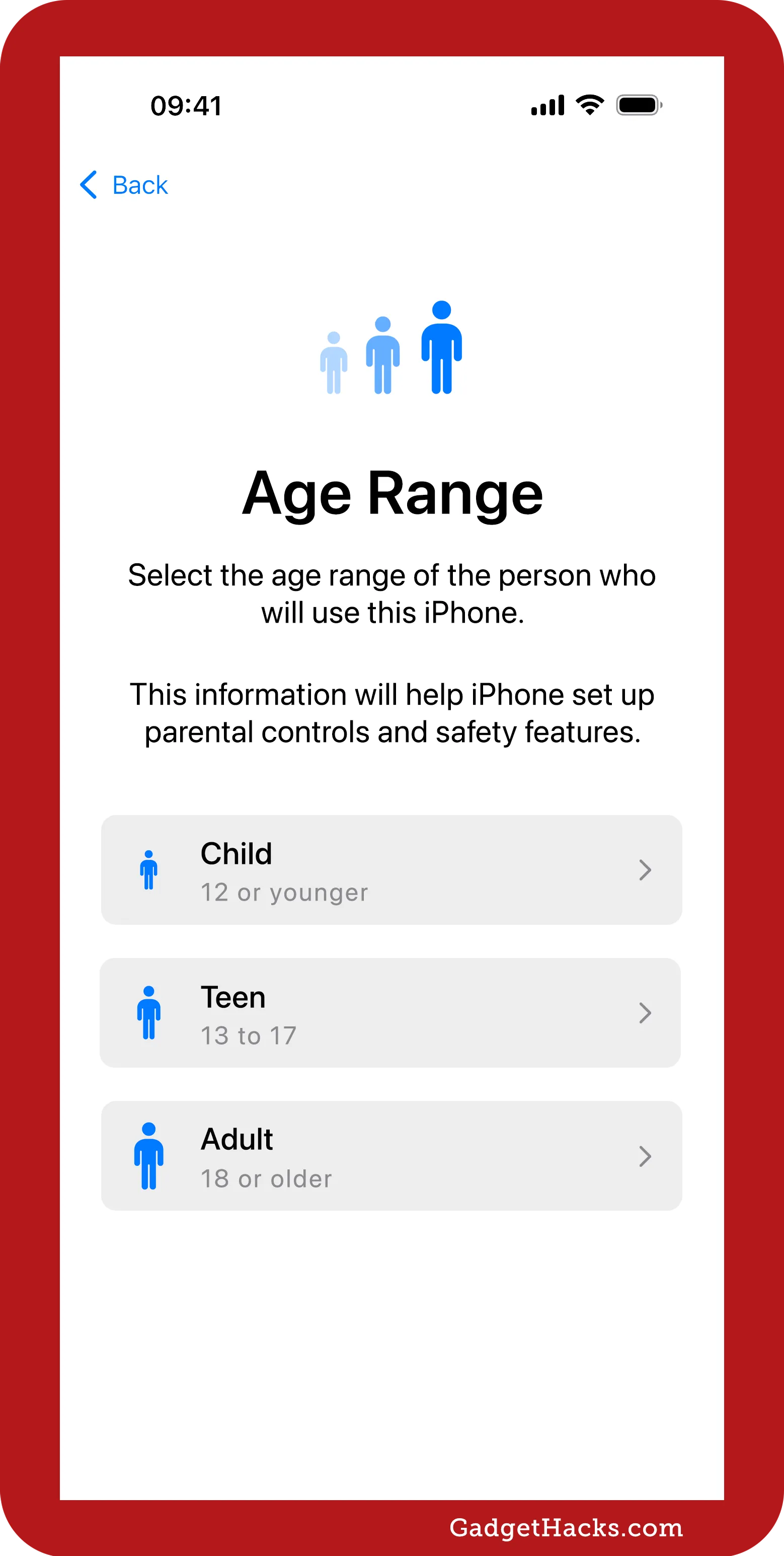 When setting up your iPhone for the first time on iOS 18.4, you'll see an Age Range step to select Child, Teen, or Adult as the iPhone user.