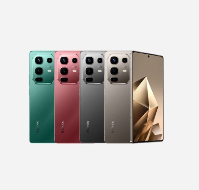 Infinix Note 50 phones in different colors