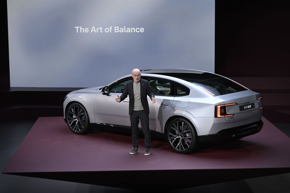 Jim Rowan, Volvo Cars President and CEO, presenting the new electric car, ES90.