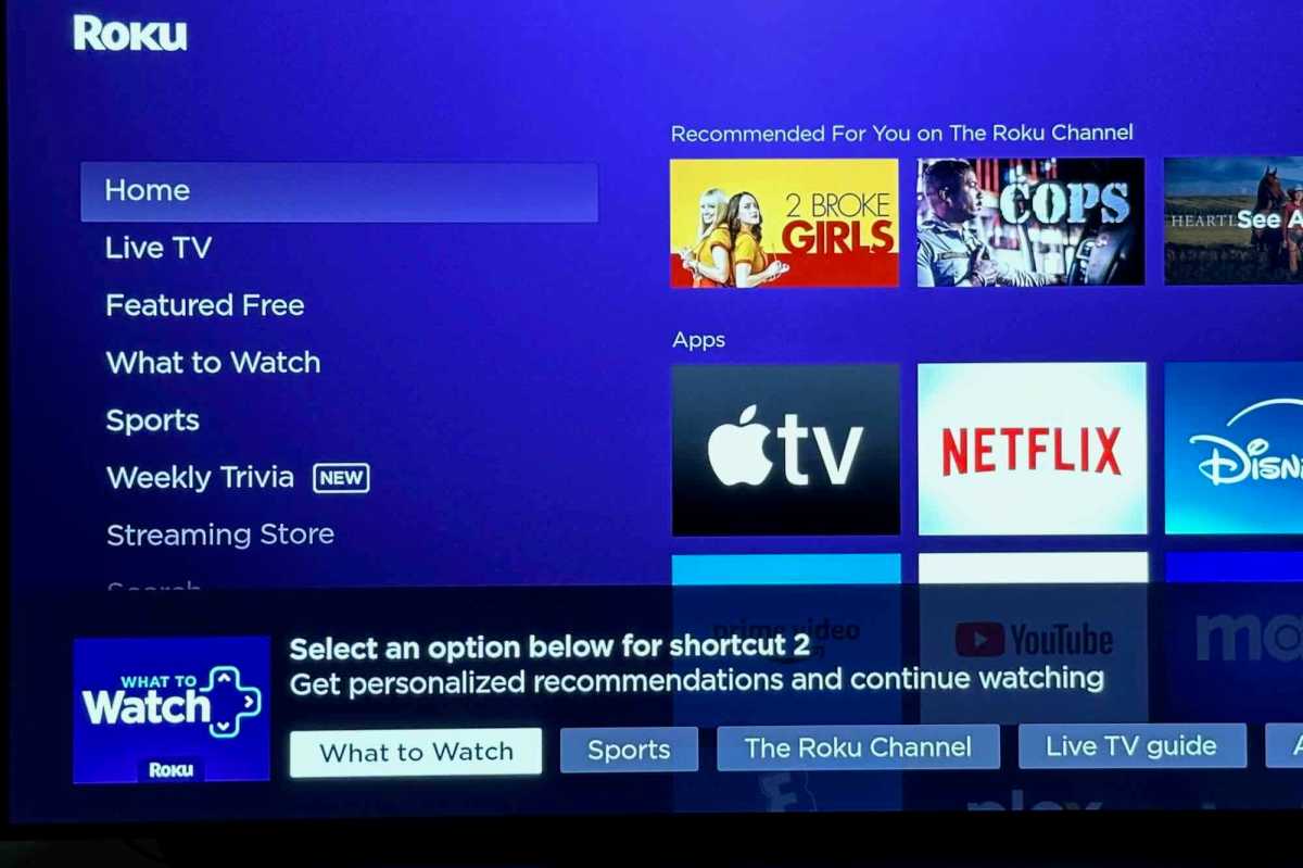 Roku shortcut buttons press