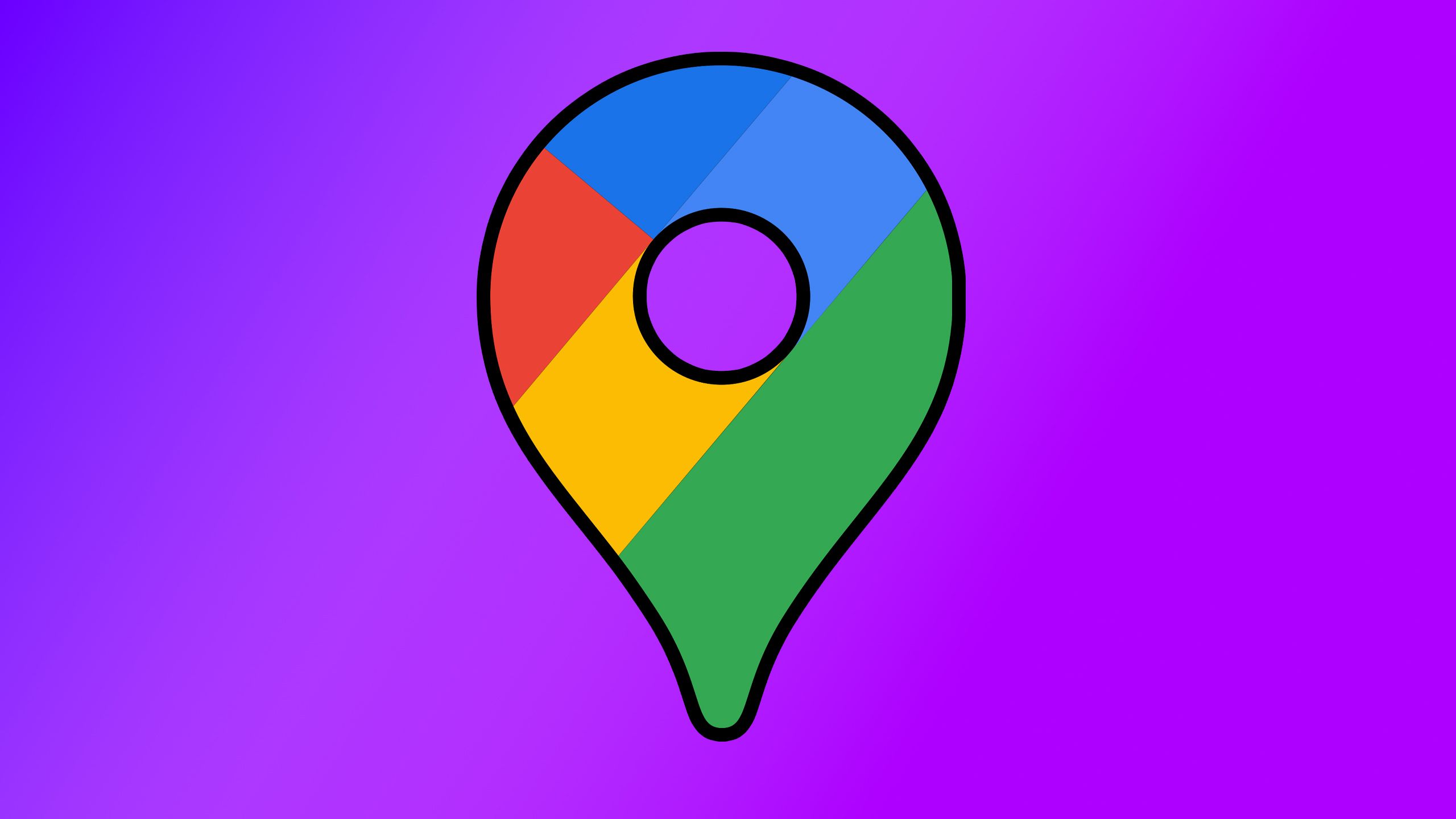 Google Maps app icon on purple background.