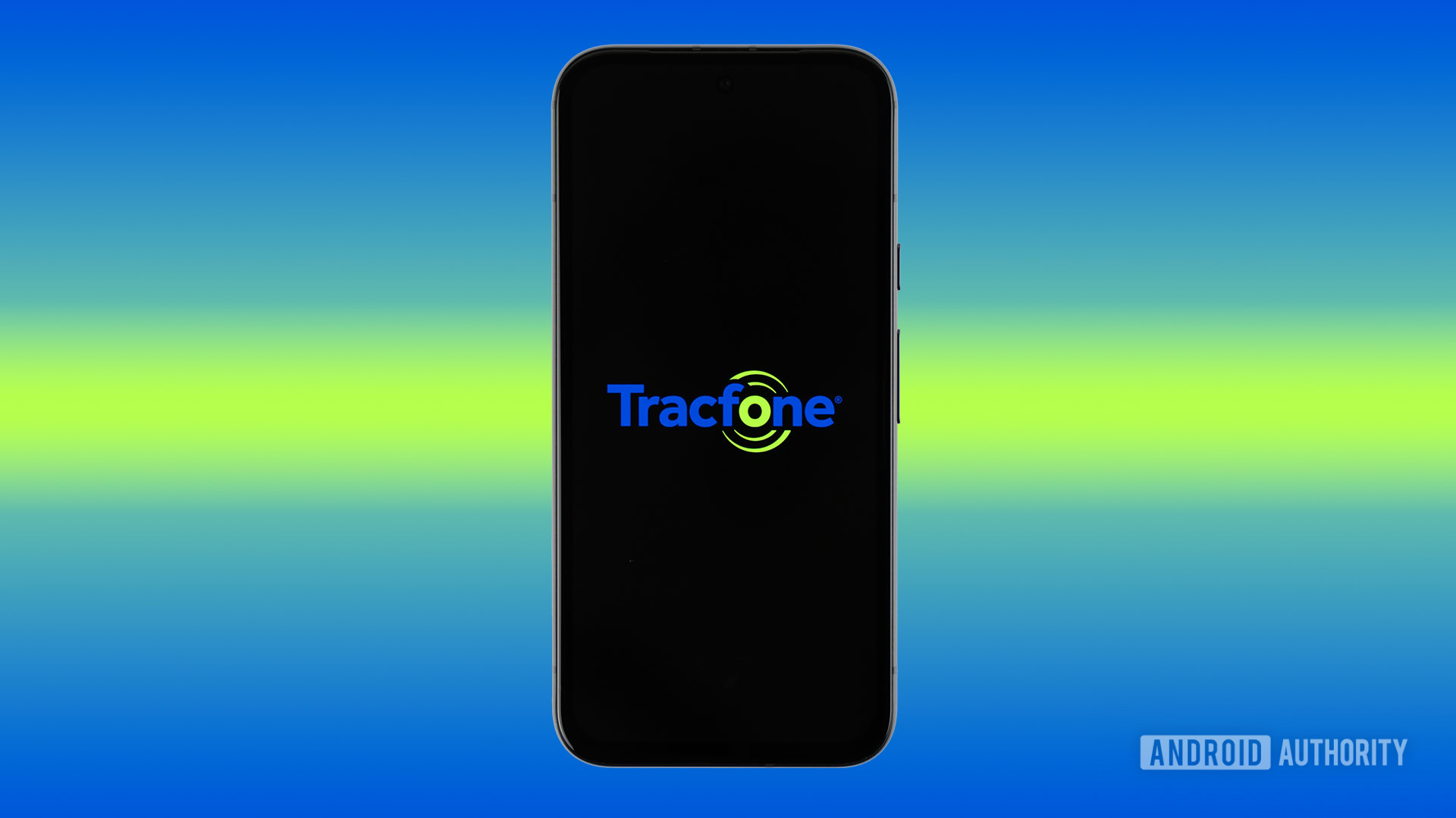 Tracfone logo on smartphone with colored background stock photo