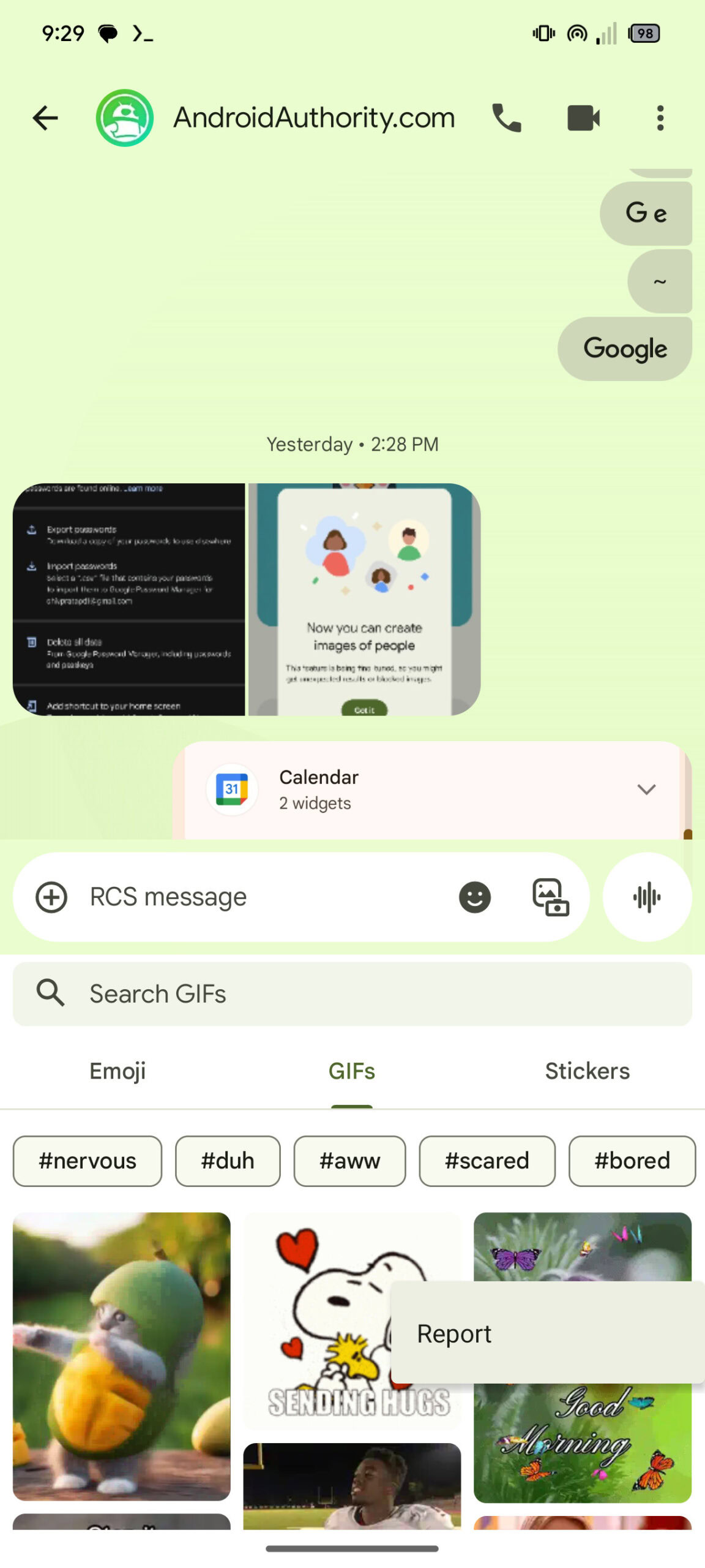 Google Messages report GIF AssembleDebug