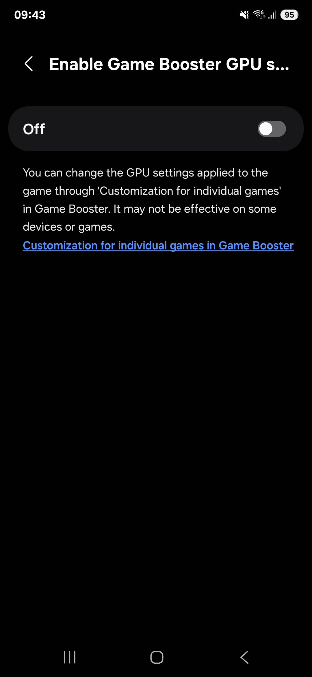 Samsung Game Booster Plus One UI 7 GPU settings toggle