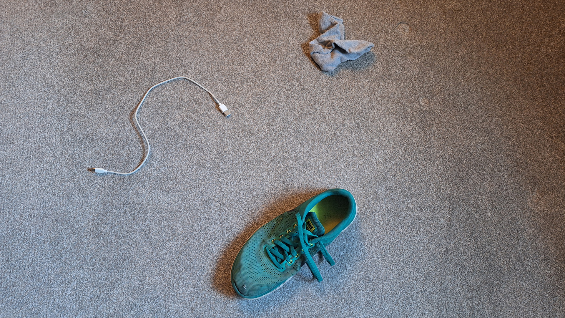 Items on floor ready for object avoidance test