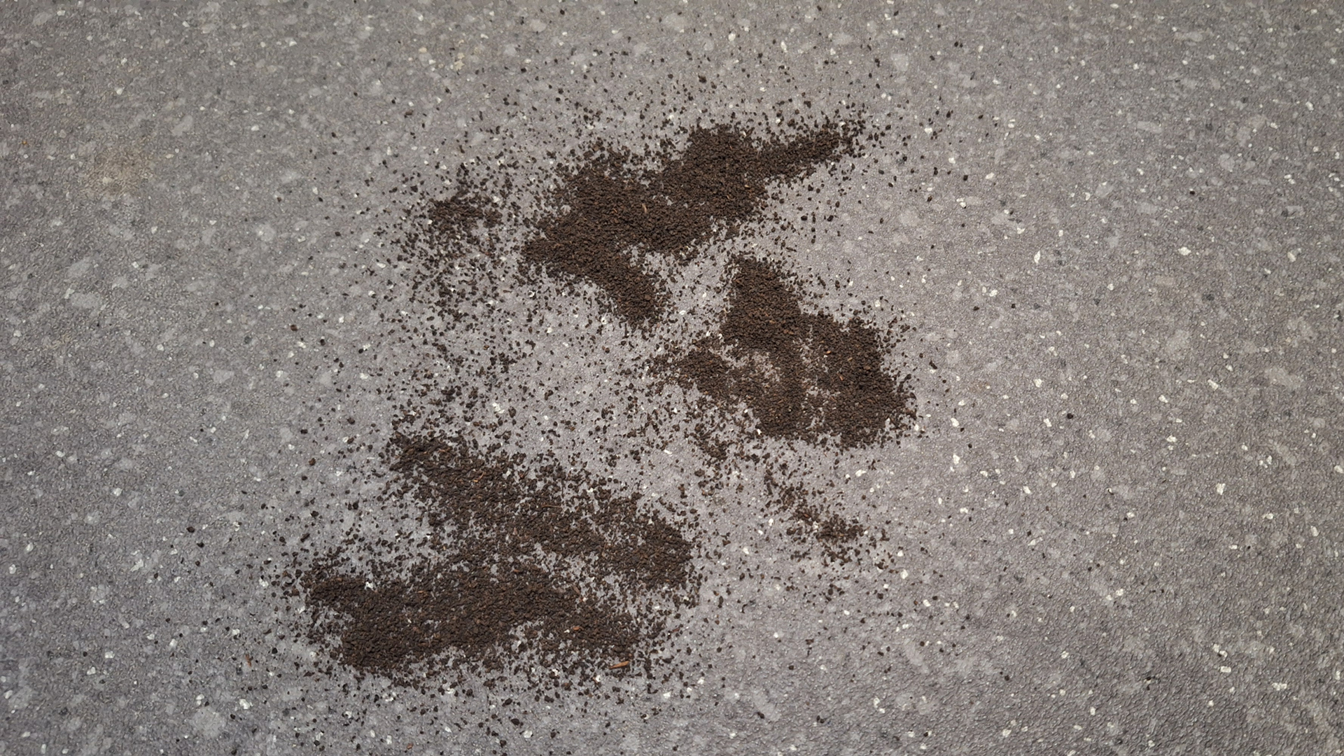 Tea on lino floor before suction test