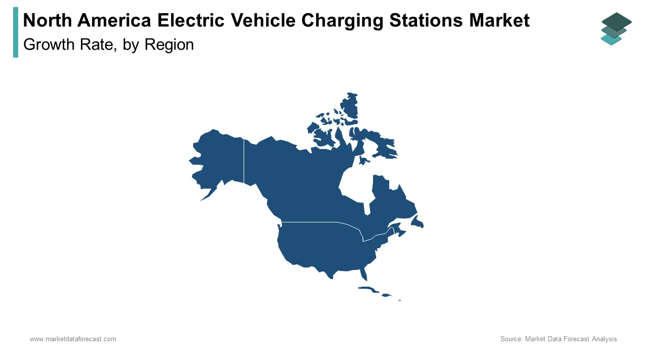 In 2024, the United States dominated the North America electric vehicle charging stations market.