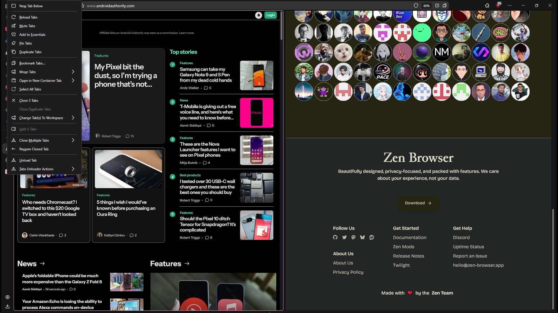 zen browser screenshot 1