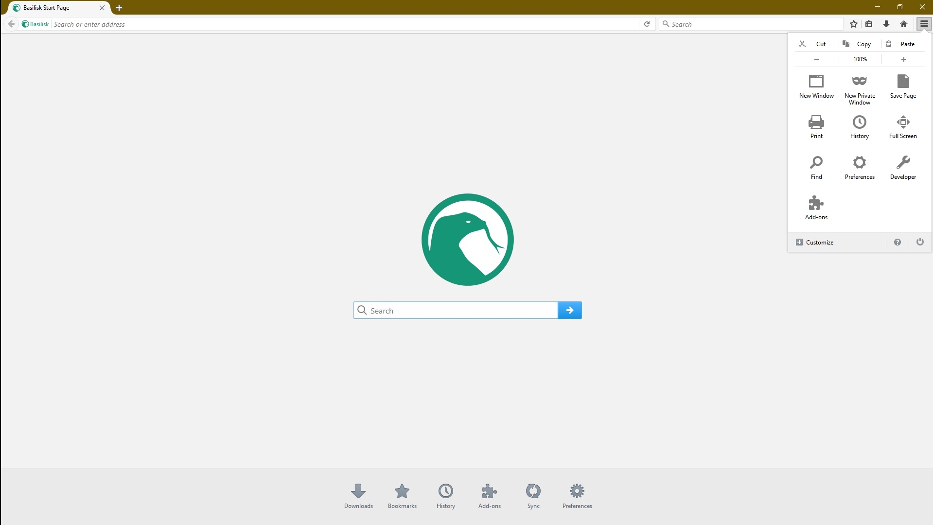 basilisk browser screenshot 1