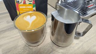 Latte prepared using De'Longhi La Specialista Touch coffee machine