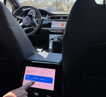 Waymo driverless car interior