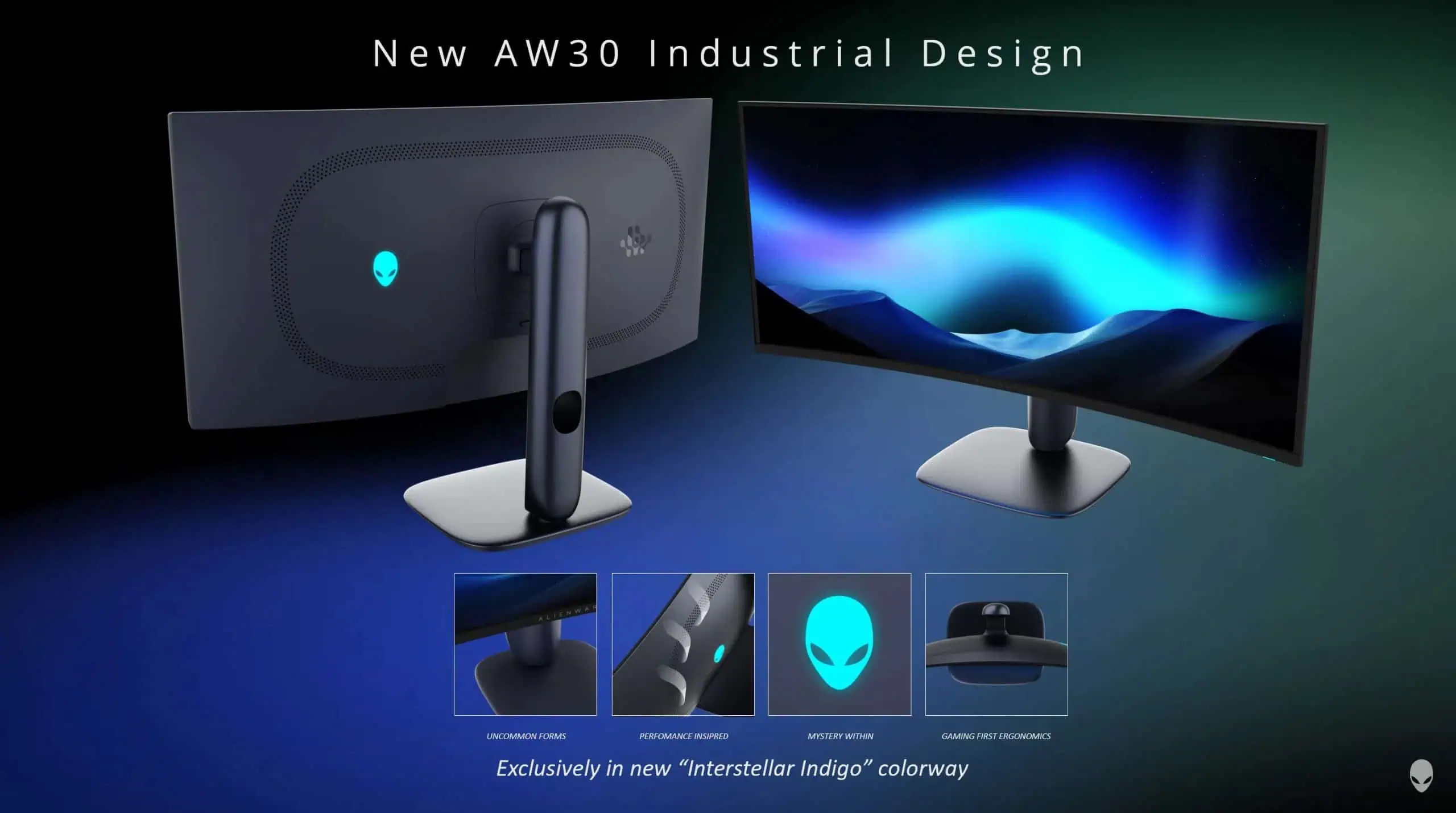 alienware aw3425dw qd oled industrial design