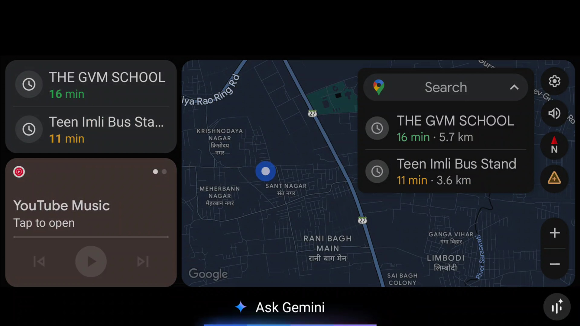 Gemini working on Android Auto screenshot