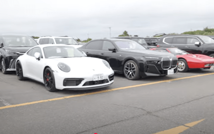 Cars at a Tokyo car auction.