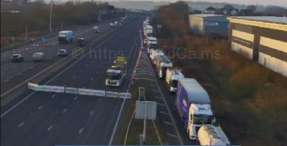 Traffic jam on a highway.