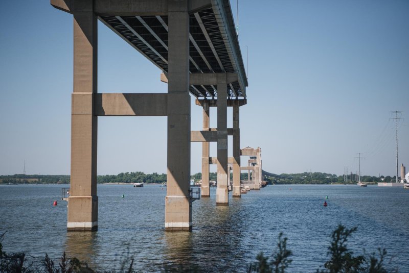 The approach from the northern/Dundalk side of the original Francis Scott Key Bridge structure is seen still standing from the shoreline on June 21, 2024. Photo by Thomas I. Deaton/U.S. Army Corps of Engineers