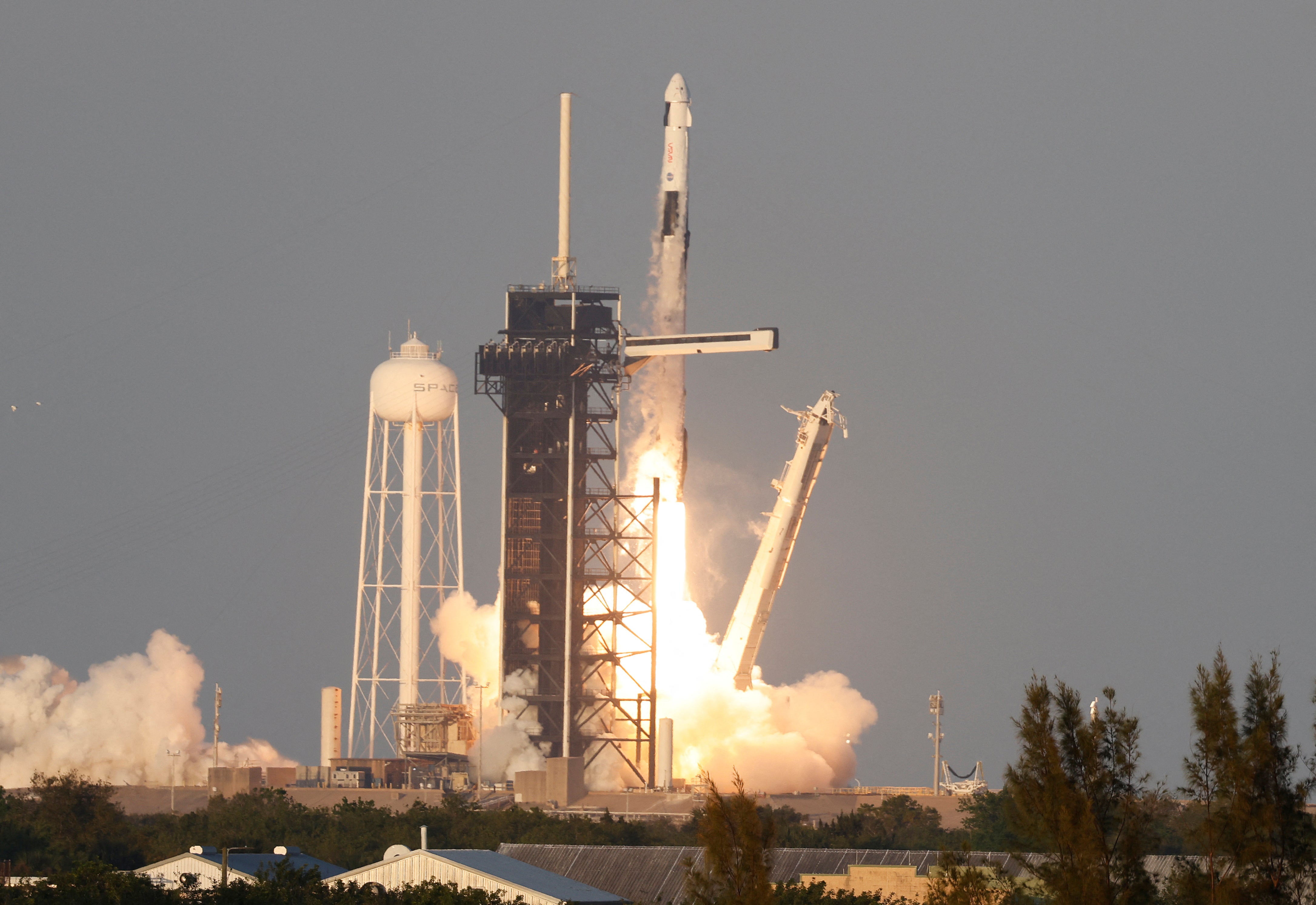 SpaceX's Falcon 9 rocket lifts off, carrying NASA's Crew-10 astronauts to the International Space Station at the Kennedy Space Center