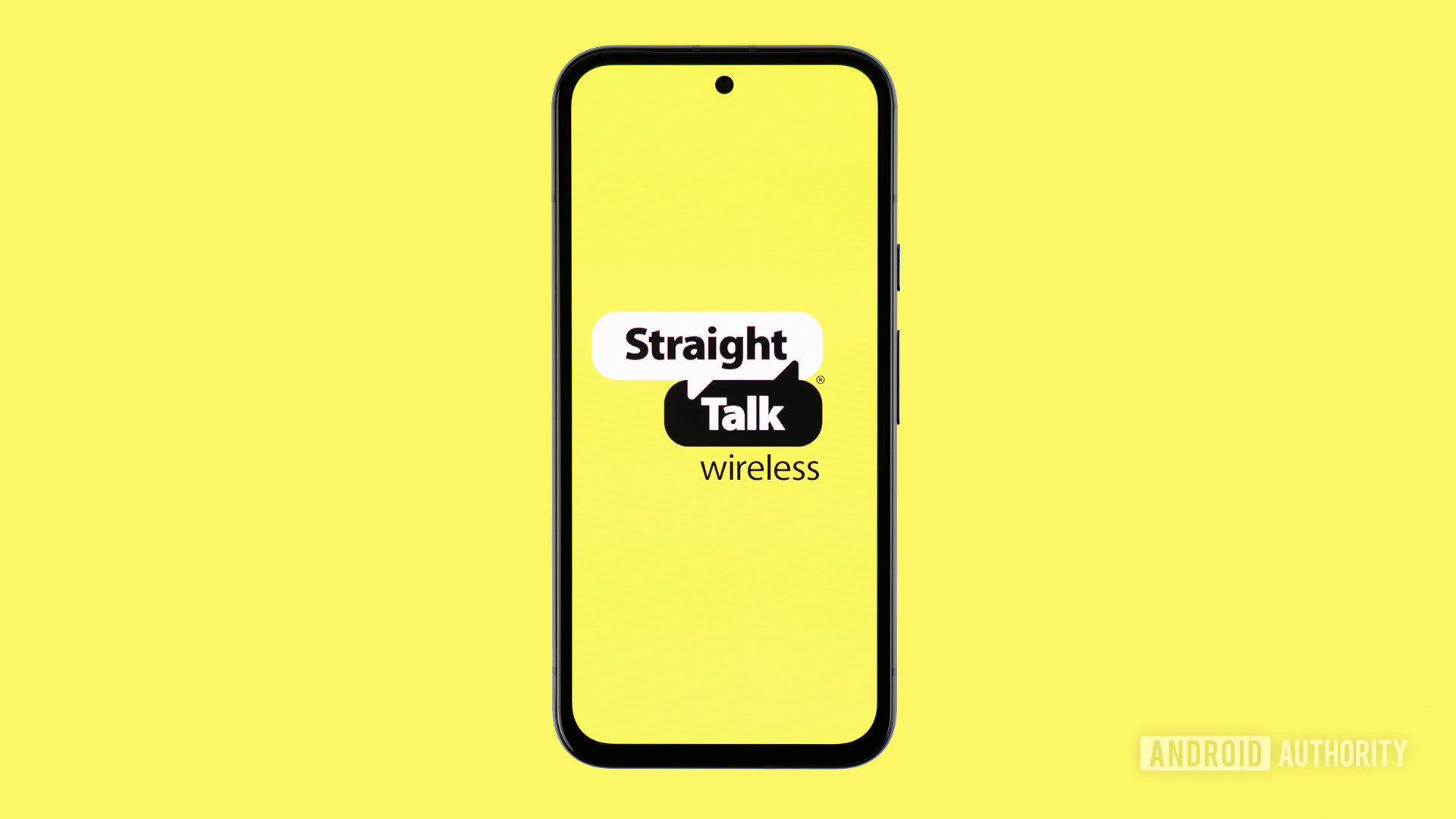 Straight Talk logo on smartphone with colored background stock photo