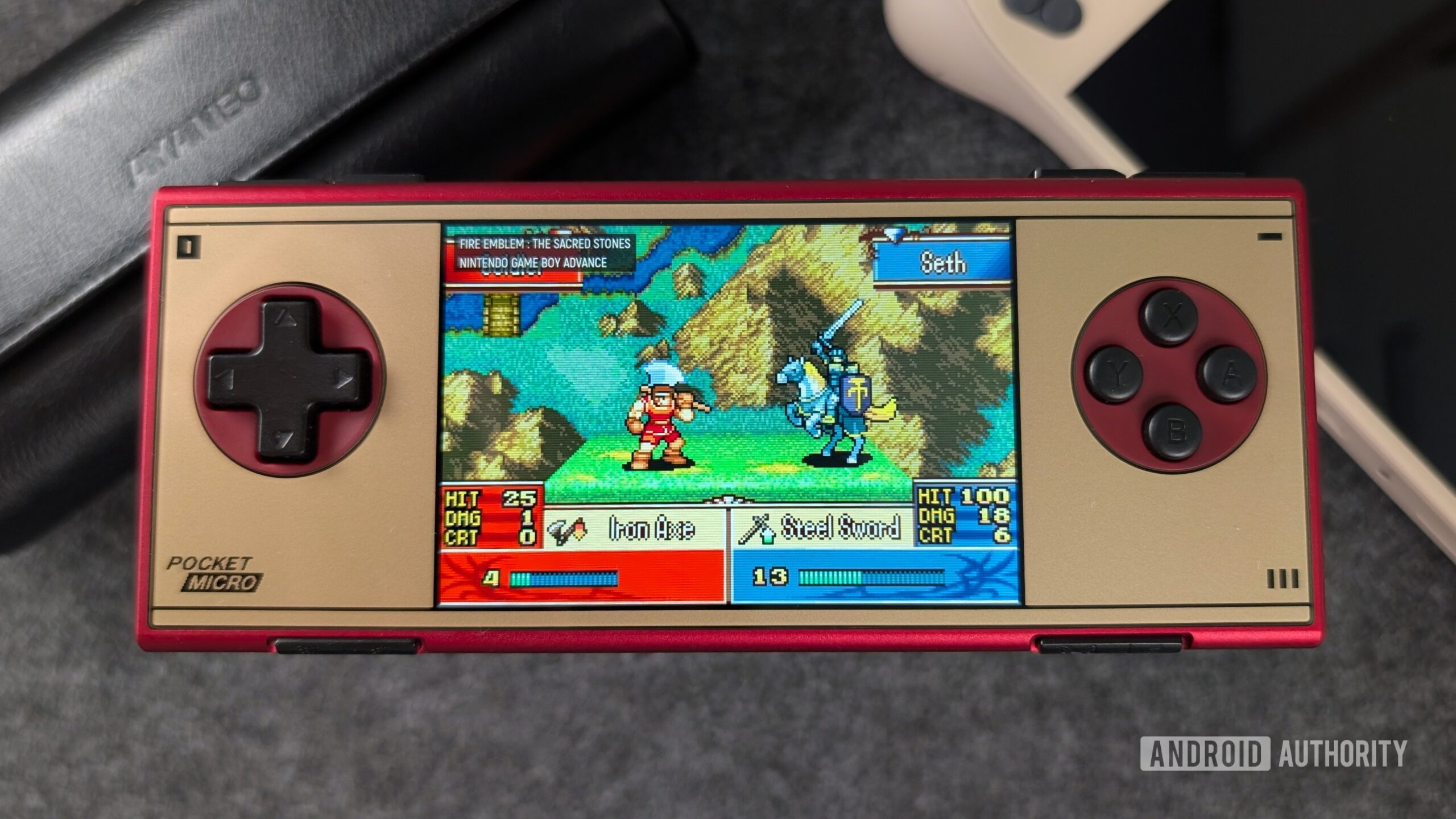 AYANEO Pocket Micro Classic above Fire Emblem