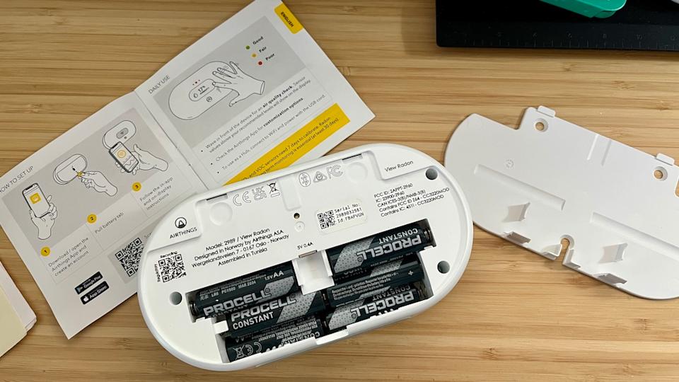 A photo showing the back of the View Radon with its battery panel removed.