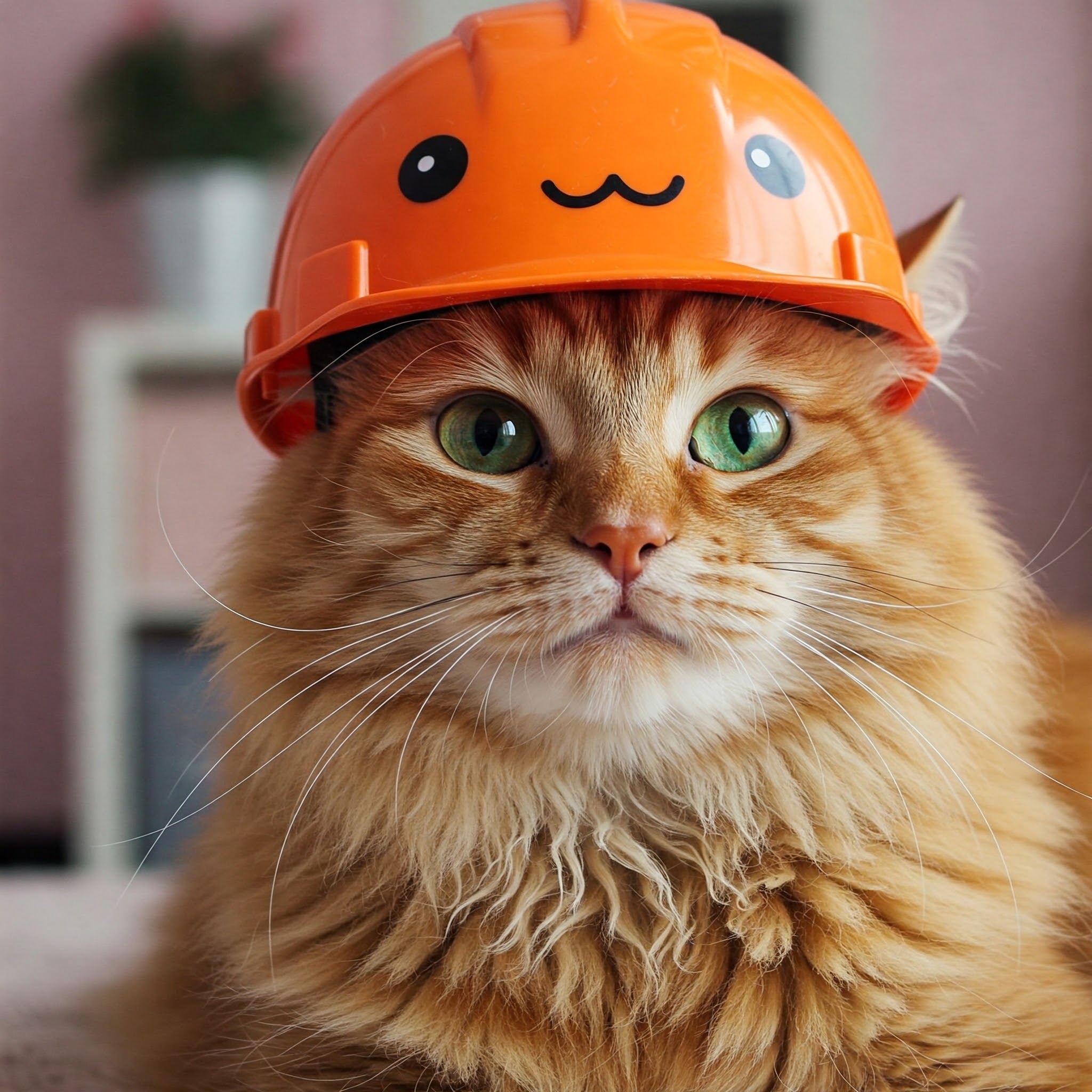 Gemini cat orange hat